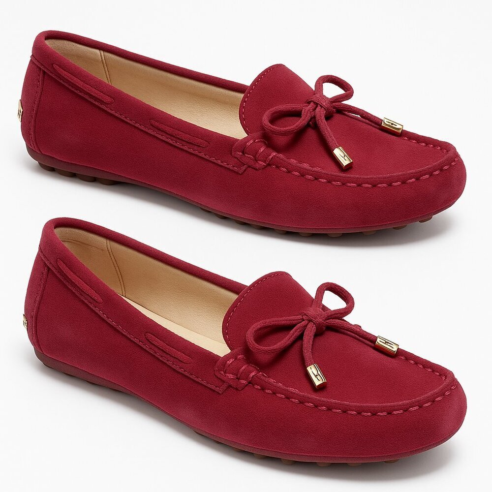 Michael Michael Kors Burgundy Suede Tassel Loafers Size 6.5M | Preppy Casual-lux